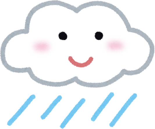 Cheerful Cloud with Rain Illustration